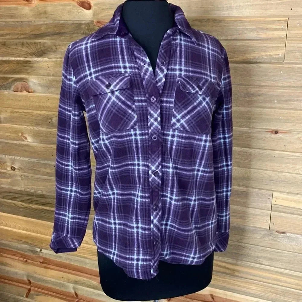 Ascend Purple Button Up Fleece Size Small 0004